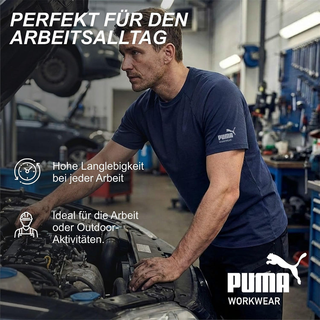 PUMA Workwear Herren Shirt aus 100% Baumwolle - Strapazierfähiges und atmungsaktives Gewebe - Bequem