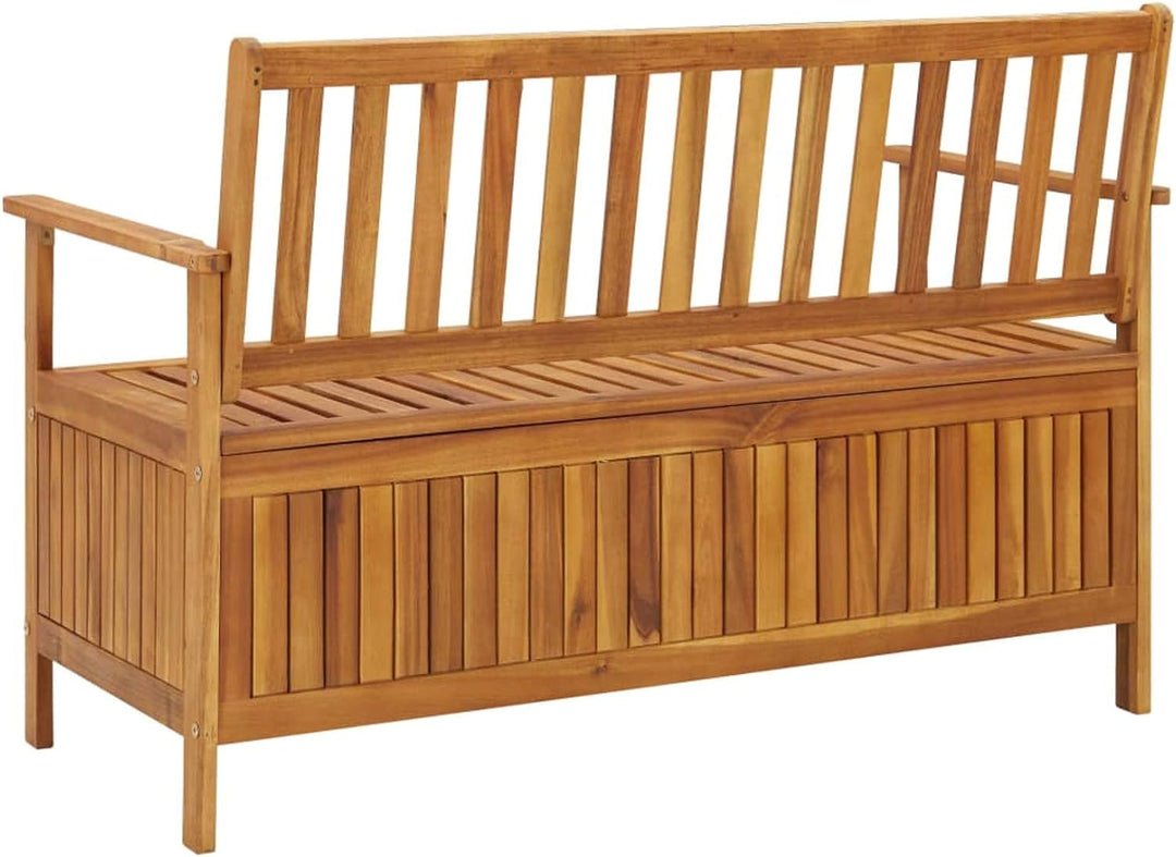 Tidyard Truhenbank Gartenbank mit Stauraum Holzbank Sitzbank Flurbank Bank mit Kissen 120 cm Massivh