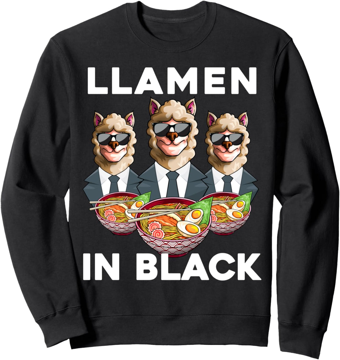 Llamen In Schwarz Lustige Nudeln Kawaii Lama Ramen Geschenk Sweatshirt