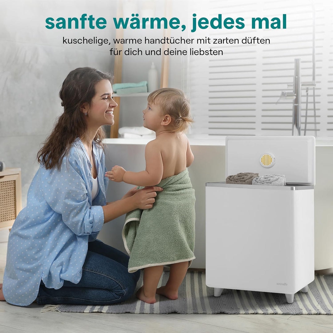 SereneLife Handtuchwärmer Eimer 20L Elektrisch Stehend Silber – Smart Handtuchtrockner mit WiFi App
