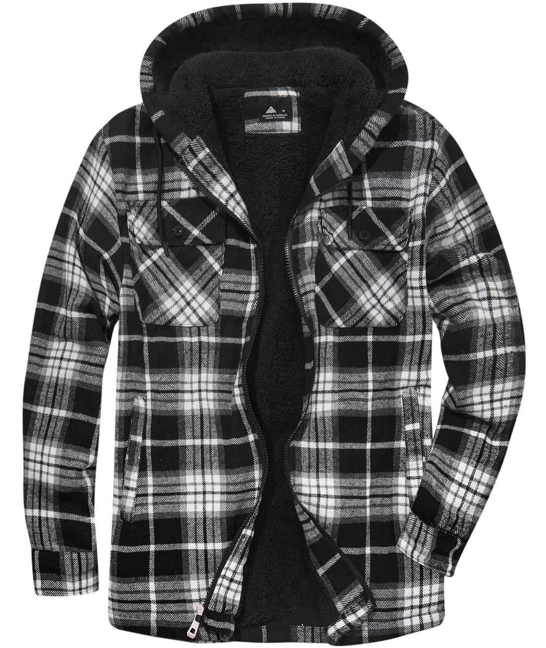 JACKETOWN Hemdjacke Kariertes Herren hoodies Flanelljacke Warm Thermohemd Herren Holzfäller Jacke Ve