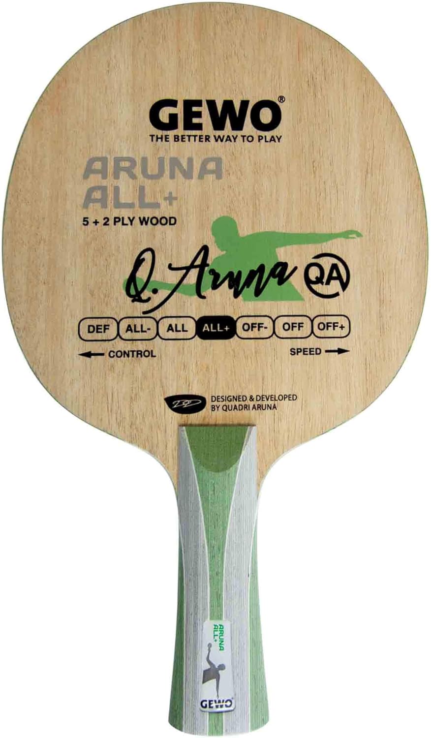 GEWO Aruna Carbon All+ Tischtennisholz – 5+2-lagig mit Carbonverstärkung – präzise & gefühlvoll für