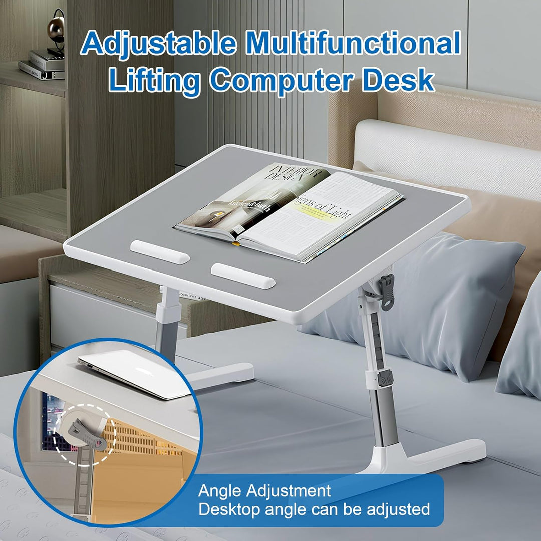Laptoptisch fürs Bett, Laptoptisch Einstellbare Höhe, Laptoptisch mit klappbare Beine, Klappbarer La