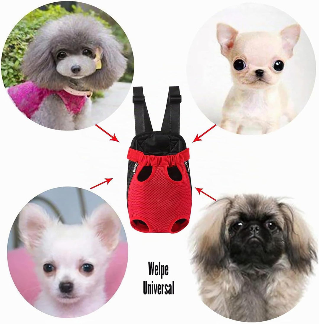 Hunde Rucksack für 2.5-3.5 kg, Verstellbare Welpen Haustier Rucksack Hund Tragetasche, Camping und R