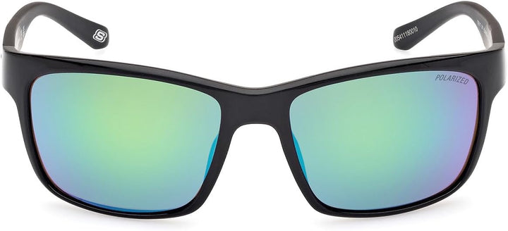 Skechers Unisex Se6117 Sunglasses 58 Shiny Black, 58 Shiny Black