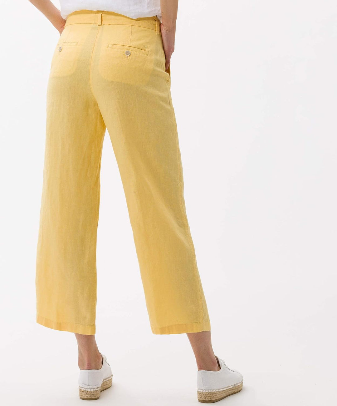 BRAX Damen Style Maine S Verkürzte Leinenhose Hose, Lemonade