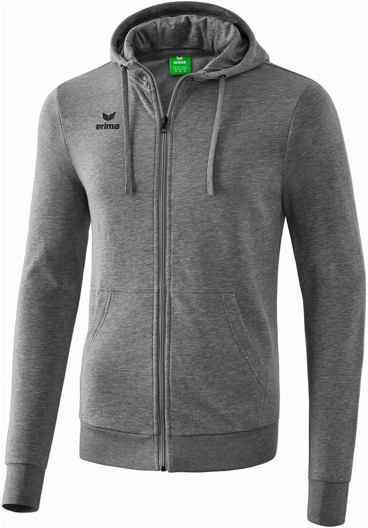 Erima Herren Basic Kapuzensweat Jacke L Grau Melange, L Grau Melange