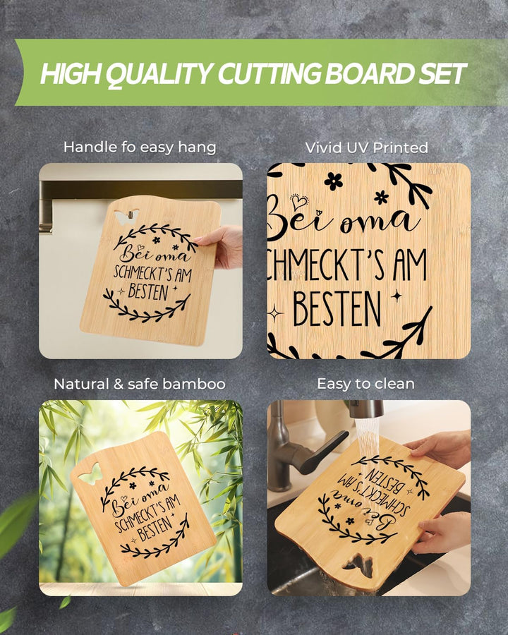 Geschenk für Oma, Oma Geschenk Geburtstag, UV Bedrucktes Bambus Schneidebrett, Geburtstagsgeschenke
