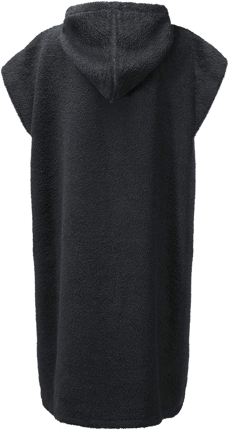 CelinaTex Funlike Poncho mittel 65 x 100 cm schwarz Baumwolle Badeponcho Frottee Surfponcho Kapuzenh