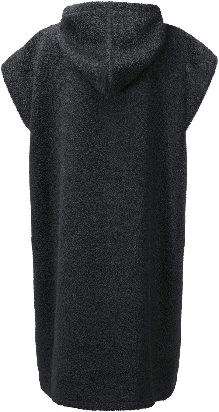 CelinaTex Funlike Poncho mittel 65 x 100 cm schwarz Baumwolle Badeponcho Frottee Surfponcho Kapuzenh