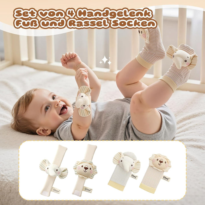 Rasseln Beissring für Babys 0 6 8 12 Monate, Baby Spielzeug ab 6-18 Monate Baby Geschenk Junge Mädch