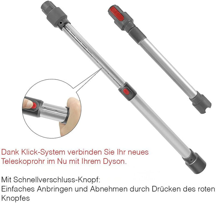 Sichler Haushaltsgeräte Staubsaugerzubehör: Teleskoprohr für Dyson-Akku-Staubsauger V7/V8/V10/V11/V1