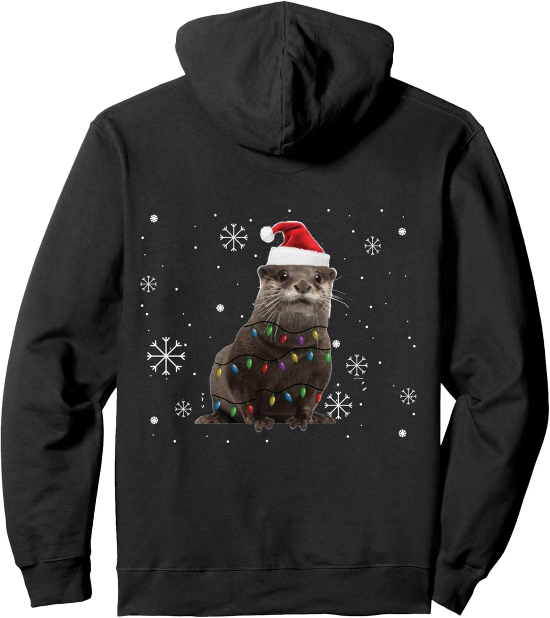 Otter Weihnachten Deko - Fischotter Weihnachtsbaum Lustiges Pullover Hoodie