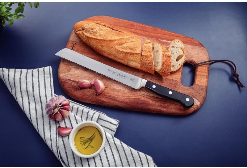 Tramontina Brotmesser CENTURY, 20 cm, Edelstahl DIN 1.4110, schwarz, rostfrei, 24009-108 Brotmesser