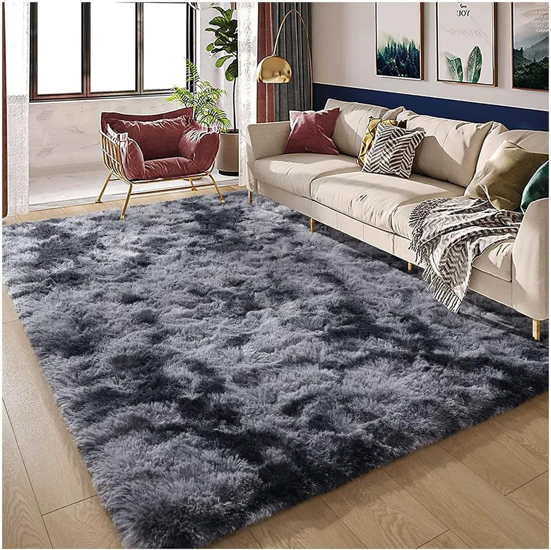 Bibykivn Teppich Wohnzimmer Hochflor Teppiche Waschbarer, 80x160cm Moderner Langflor Teppiche Anti-R