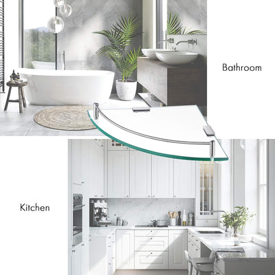 KES Eckregal Glas Duschablage Glasregal Duschregal Glasregal Glasablage für Badezimmer Wandregal Ede