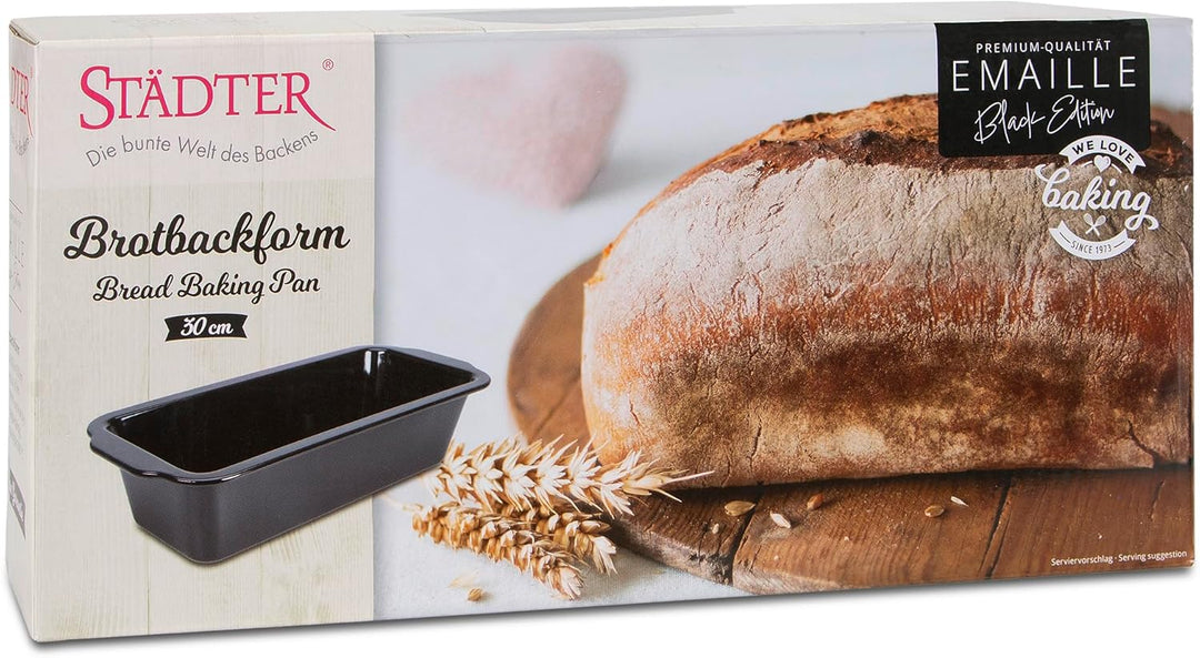 Städter we love baking Brotbackform EMAILLE Black Edition, 30x13x8 cm, Schwarz, emailliert, kratzfes