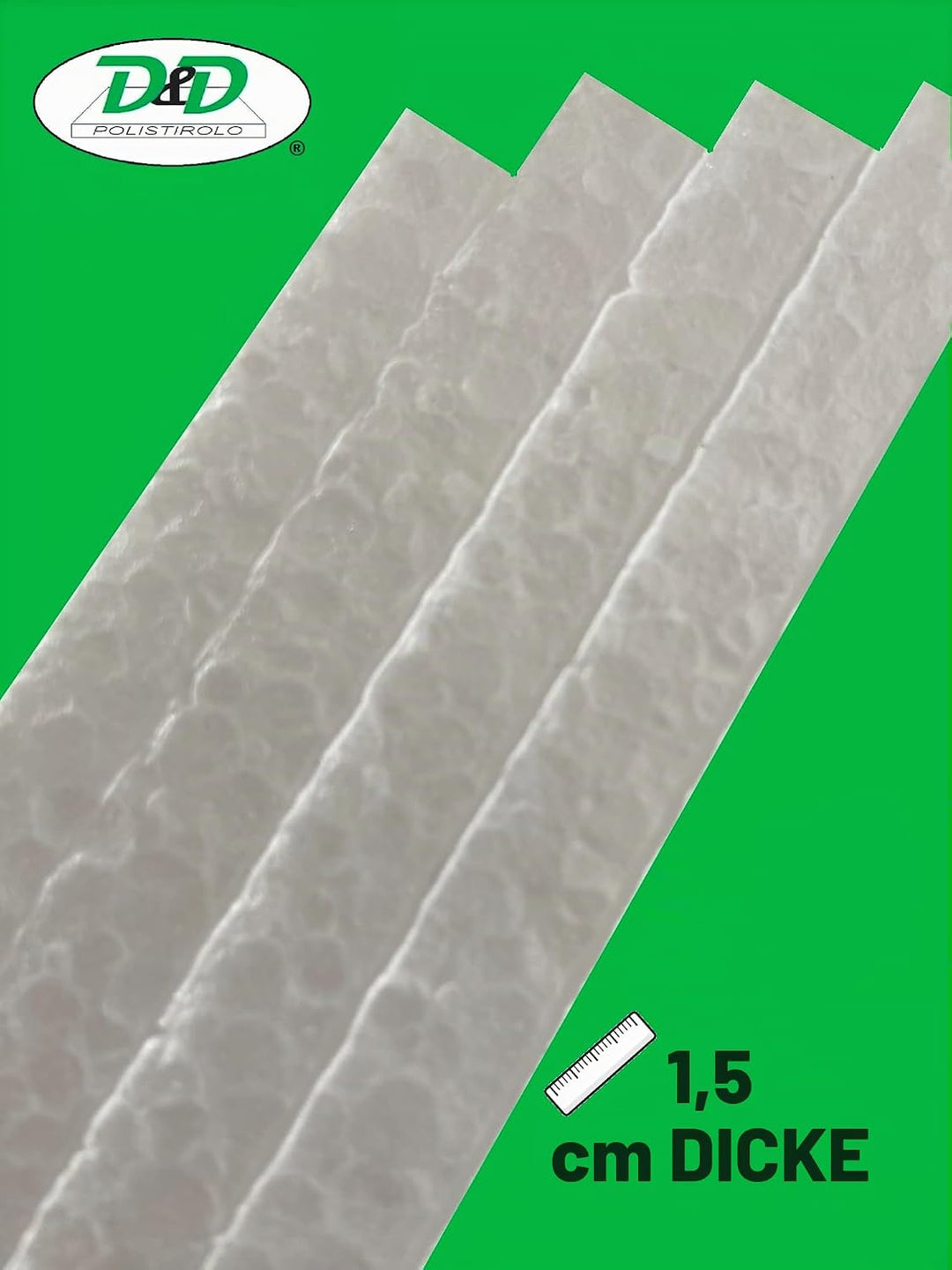 D. & D. Polystyrol (7 Platten H 1,5 cm) 100 cm x 50 cm, Mehrzweckplatten aus Polystyrol, EPS 80, 7 P
