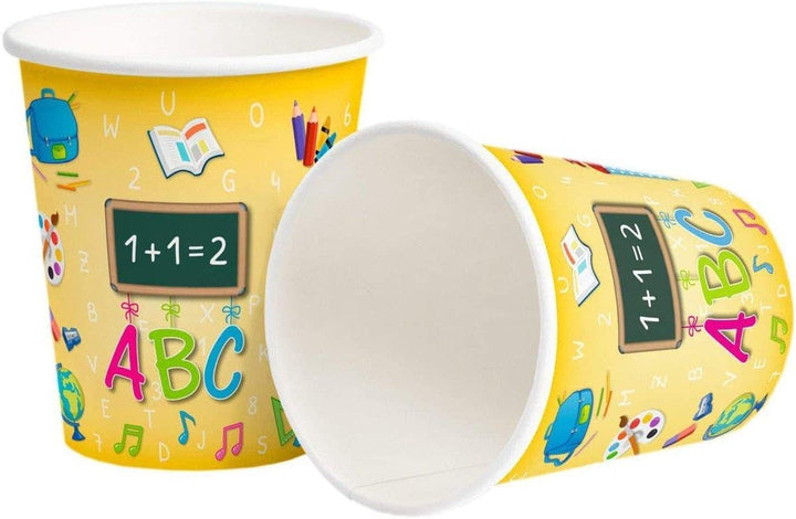 Einschulung Party Geschirr Einweggeschirr Schulanfang Partyset Dekoration Schule bunt Teller Becher
