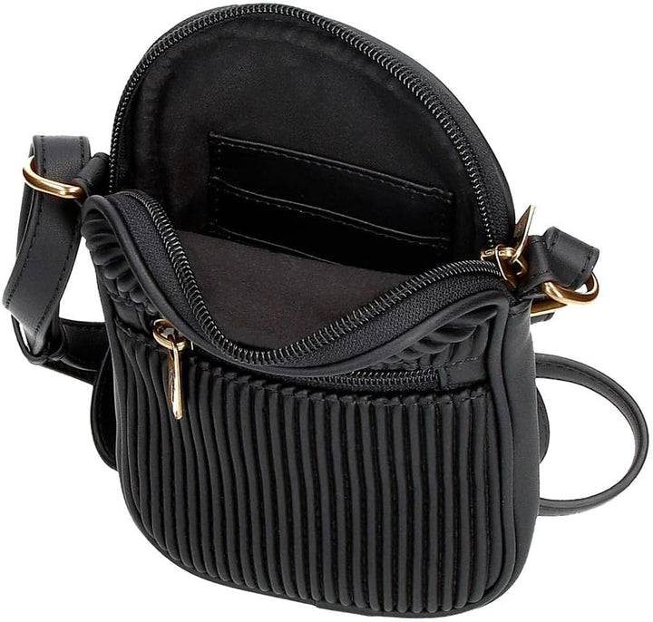 Pepe Jeans Aurora Umhängetasche Handyhalter Schwarz 11x17,5x2,5 cm Kunstleder Schwarz mobile Umhänge