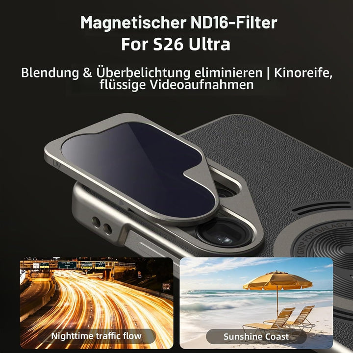 Master Grip für Samsung Galaxy S26 Ultra, Smartphone Kamera Griff mit 3200mAh Akku, ND16-Filter,10-f