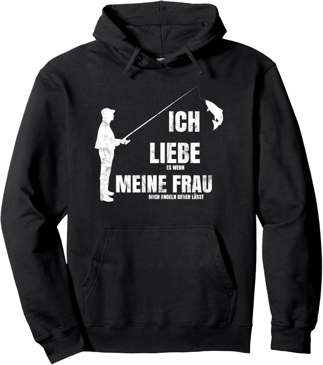 LIEBE MEINE FRAU Angeln Freizeit Herren Geschenk Vatertag Pullover Hoodie