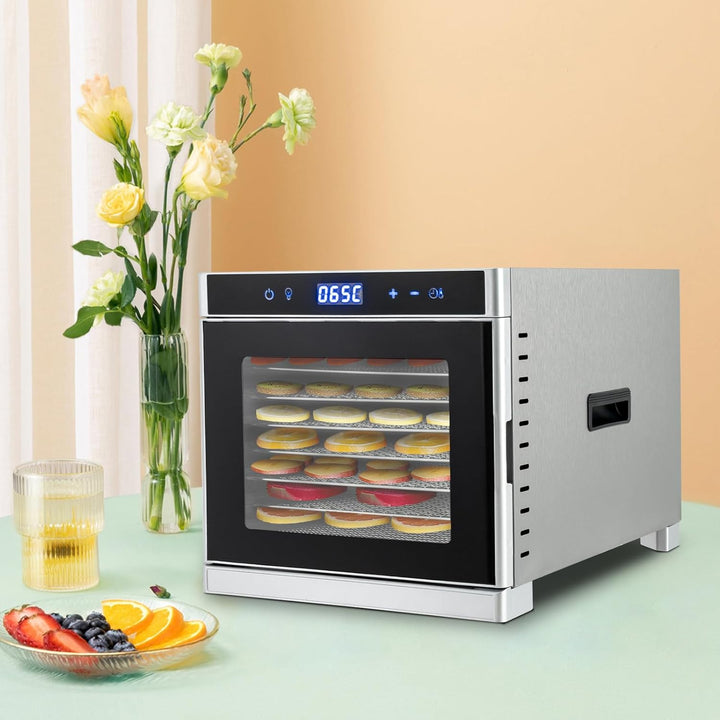 Lebensmittelentfeuchter Edelstahl Dörrgerät Dörrautomat Dörrautomaten Dehydrator mit Timer-Funktion,