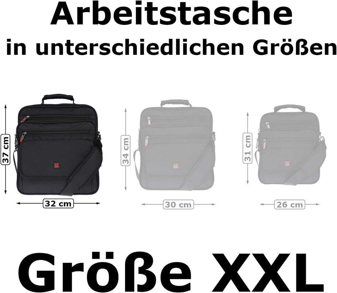 Christian Wippermann Profi Grösse M, L, XXL, Umhängetasche Flugbegleiter Herren Tasche Messenger Arb