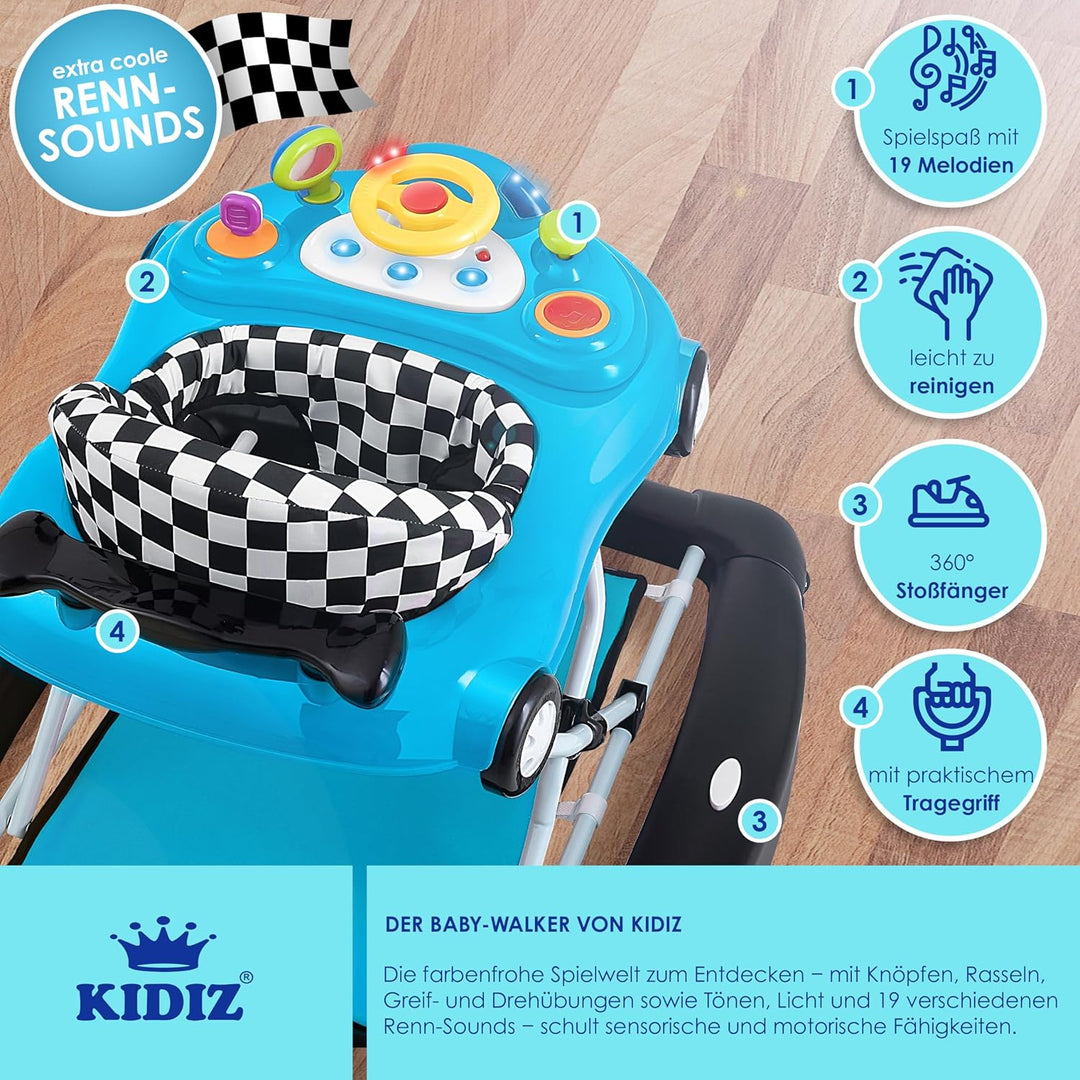 KIDIZ® 4in1 Lauflernhilfe Babywalker Spiel- und Lauflernwagen Gehfrei - Schaukelfunktion Babywippe m