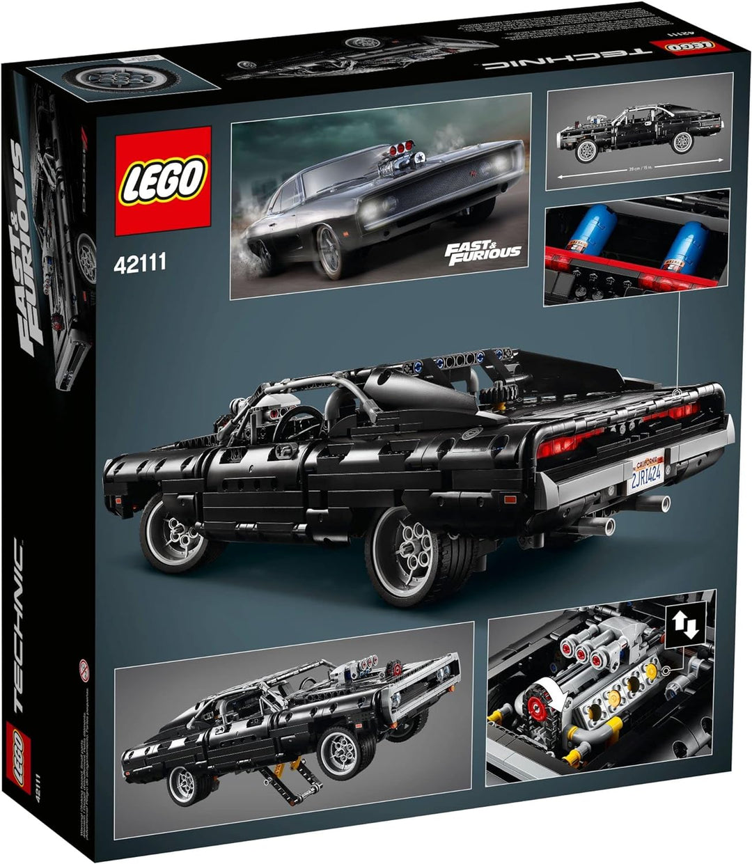 LEGO 42111 Technic Dom's Dodge Charger, Fast and Furious Modellauto für Kinder und Erwachsene, Rennw