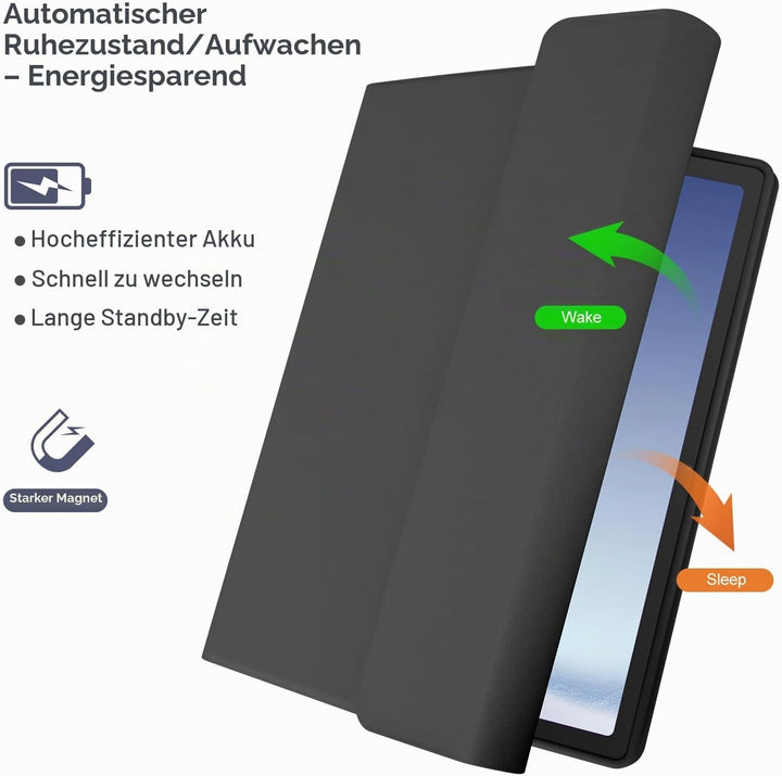HOTLIFE Tastatur Hülle für Samsung Galaxy Tab А9+ 11 Zoll 2023(SM-X210/X215/X216B), Schutzhülle mit