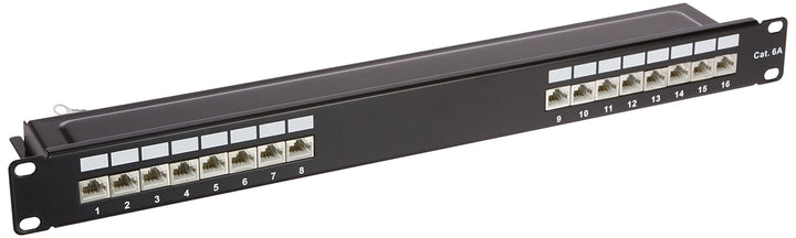 Delock 19″ Patchpanel 16 Port Cat.6A 1 HE schwarz