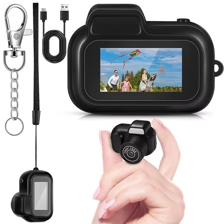 Sxhlseller Klein Digitalkamera - 0,96 Zoll Bildschirm FHD 1080P 30fps Videokamera mit die Kette aufh