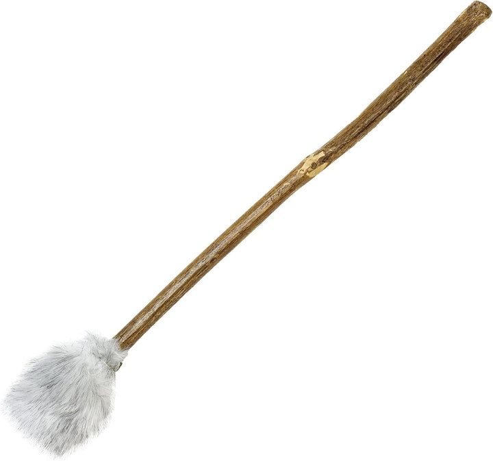 Stick Shamandrum aus Kaffeebaumholz mit Leder und Fell überzogen - XL Version