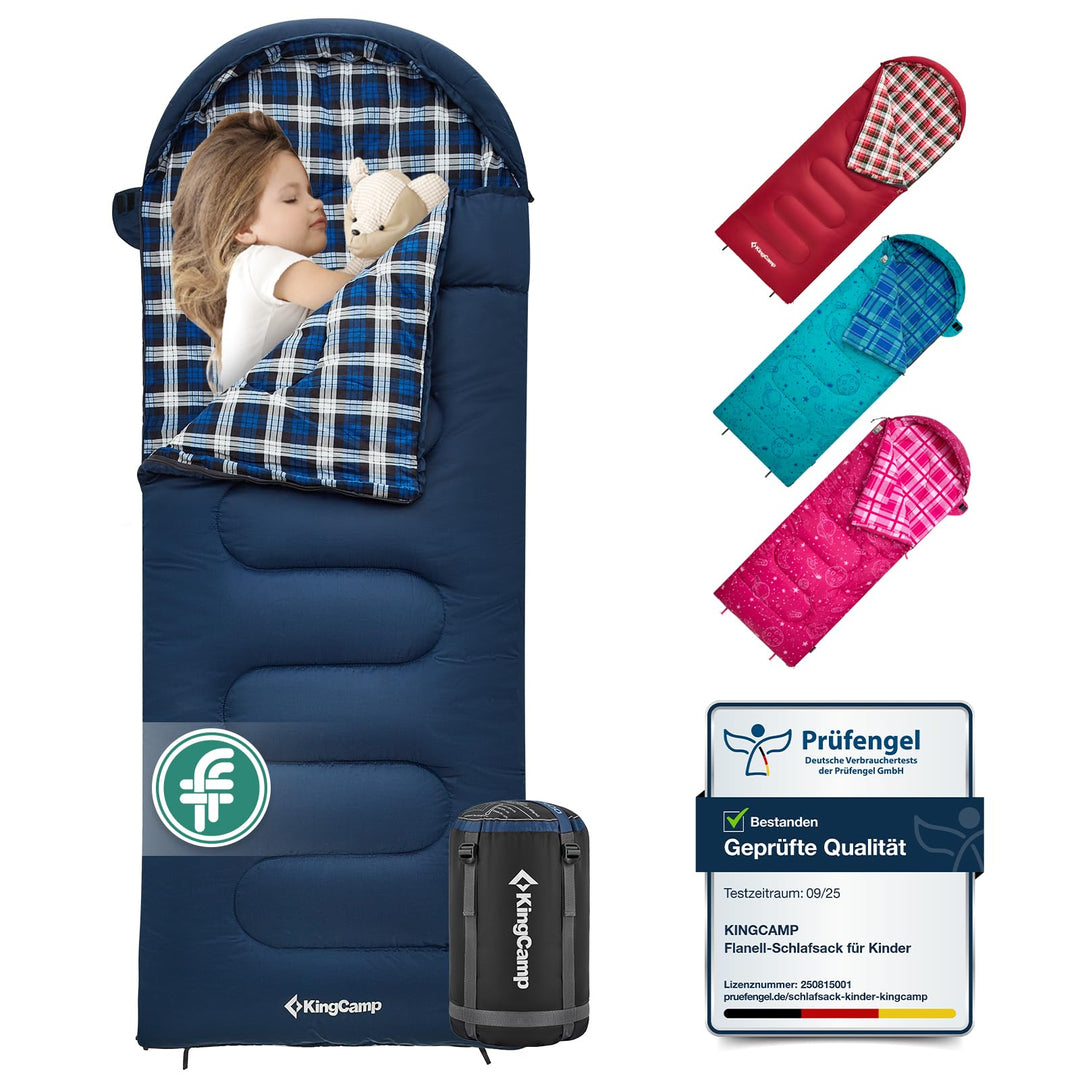 KingCamp Kinderschlafsack Schlafsack Winter Warmer Deckenschlafsack 3-4 Jahreszeiten für Kinder beim