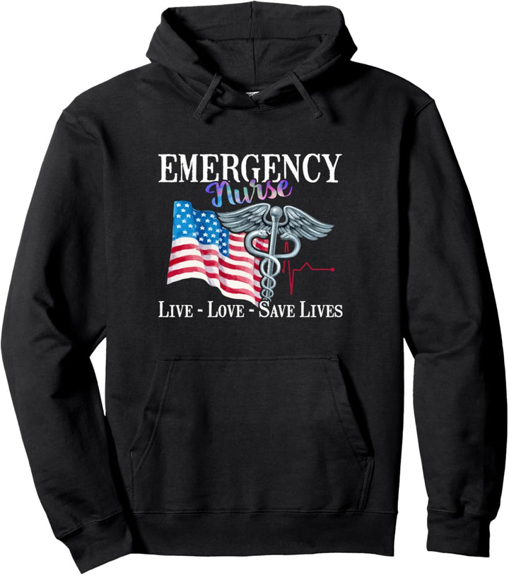 ER Nurse Live Love Save Lives - Emergency Nurses Day - Gift Pullover Hoodie
