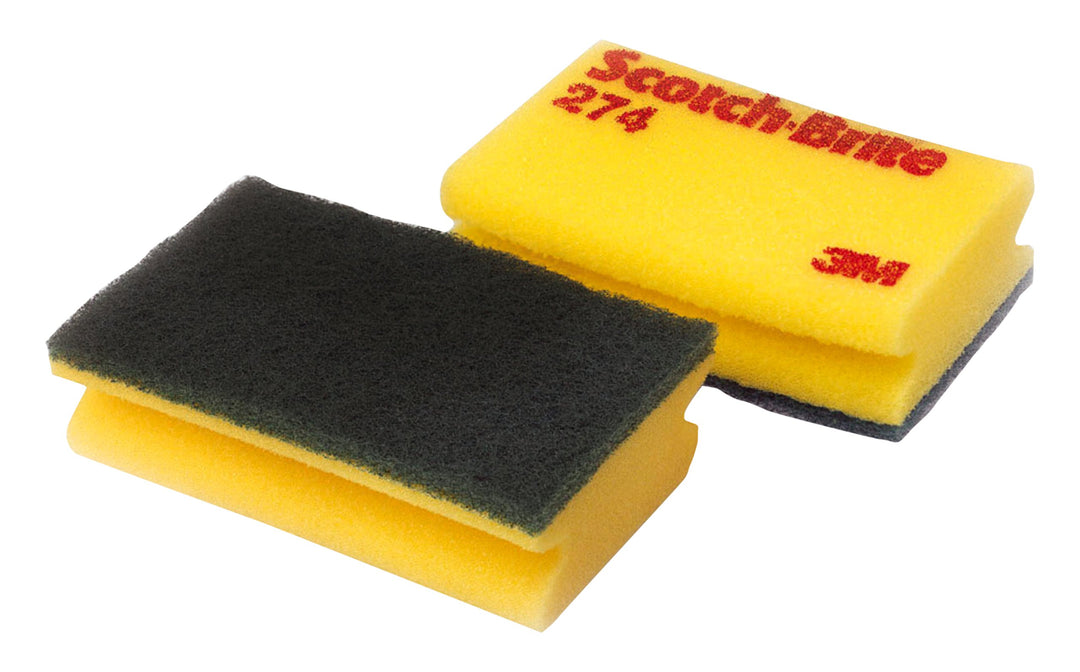 3M Scotch-Brite SCH274 Scotch-Brite Reinigungsschwamm, 274, 95 mm x 150 mm, Gelb/Grün (10 er-Pack) G