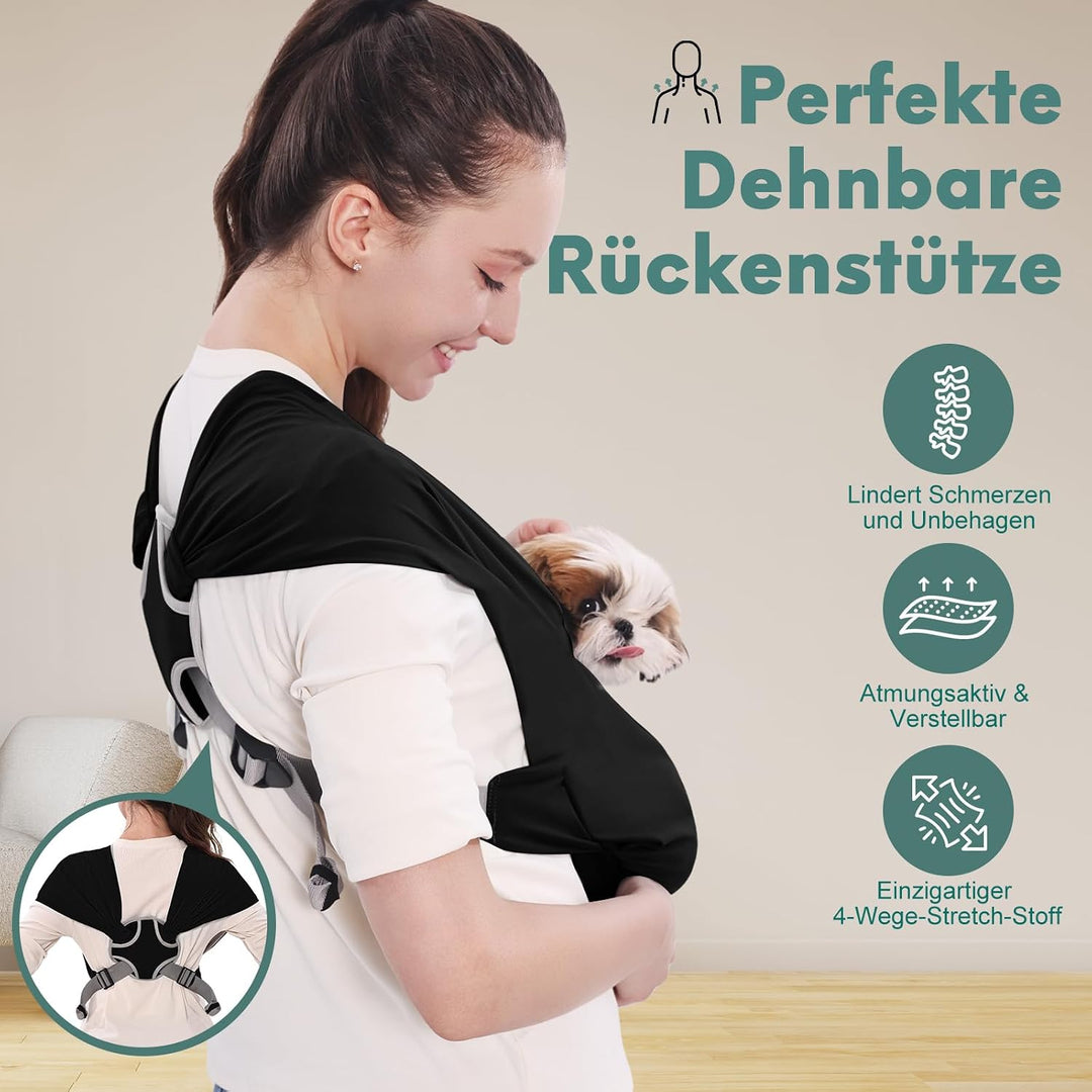Supet hundetasche für kleine Hunde, freihändig verstellbare doppelt breite Hundetragetasche, entlast