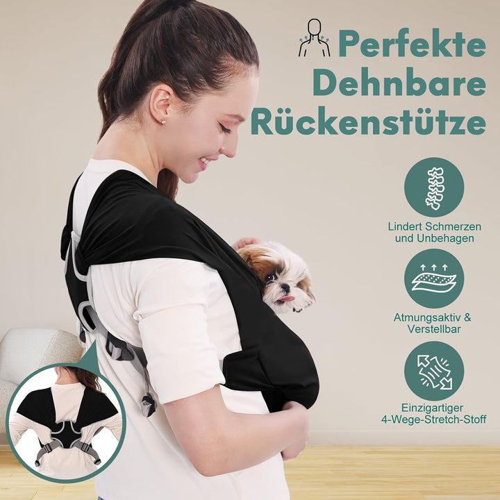 Supet hundetasche für kleine Hunde, freihändig verstellbare doppelt breite Hundetragetasche, entlast