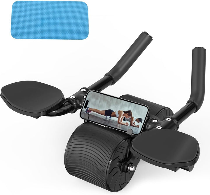 Cretee Ab Roller Rad für Bauch- und Rumpfkrafttraining, Ab Wheel Roller mit Knieschoner für Bauchmus