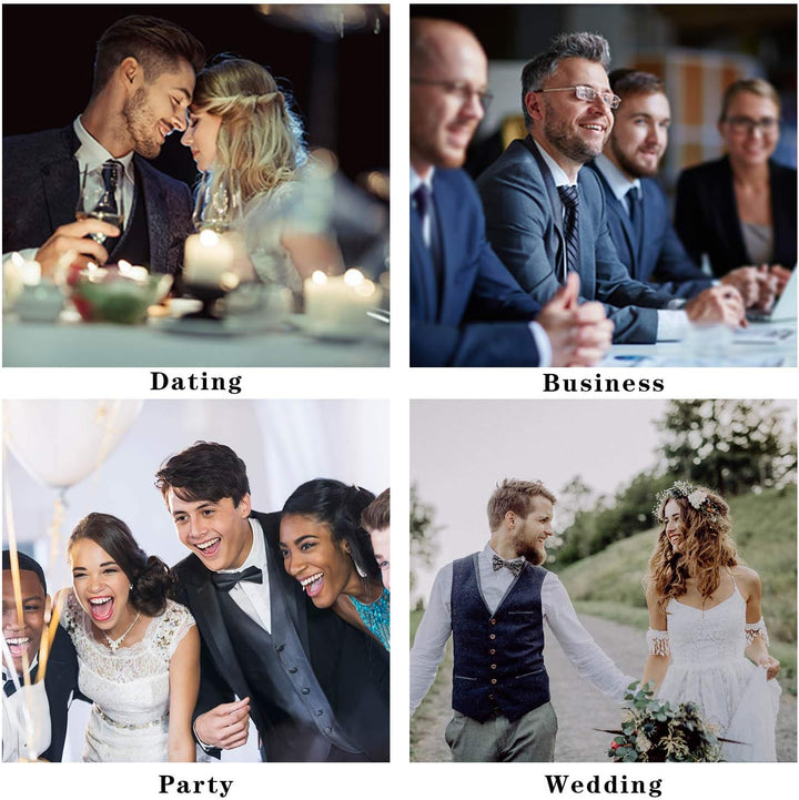 HISDERN Herren Anzugweste Formale Hochzeit Klassische Retro Baumwolle V-Ausschnitt Einfarbige Elegan