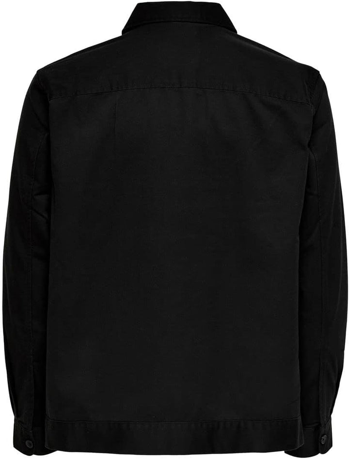 ONLY & SONS Long Sleeve Pocket Overshirt S Schwarz, S Schwarz