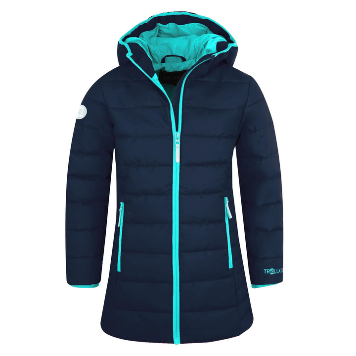Trollkids Mädchen Wintermantel Winterjacke Stanavanger 92 Marineblau/Minze, 92 Marineblau/Minze