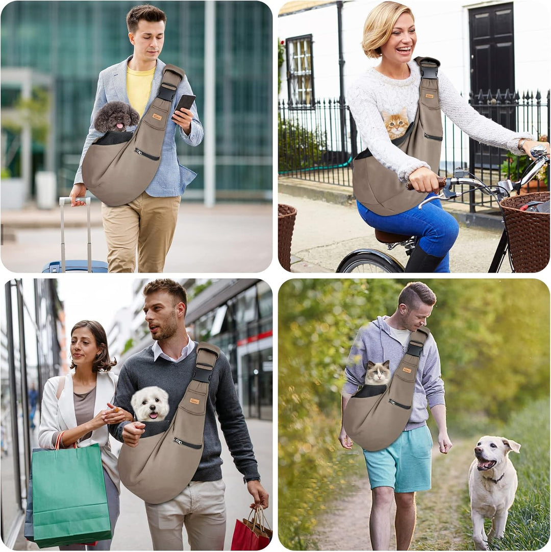 Cuby, Hund- und Katzentragetasche, freihändig, wendbare Haustiertragetasche, weiches Beutel- und Tra