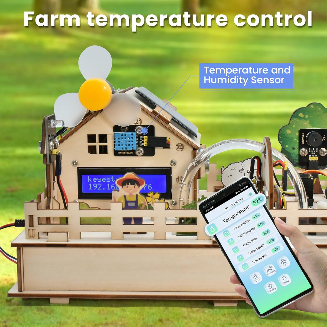 KEYESTUDIO IoT Control Smart Farm Starter-Set für Arduino ESP32, Elektronik-Programmier-Set, kompati