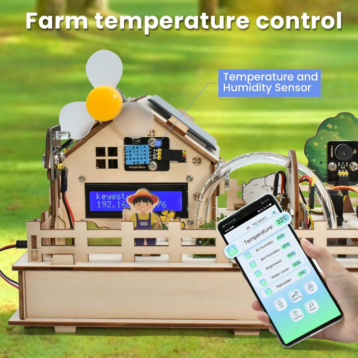 KEYESTUDIO IoT Control Smart Farm Starter-Set für Arduino ESP32, Elektronik-Programmier-Set, kompati