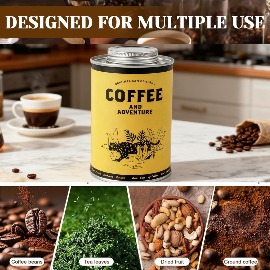 Kaffeedose Luftdicht 620 ml Aufbewahrung-Metalldose Vorratsbehälter für Lebensmittel, Runde Kaffeepa