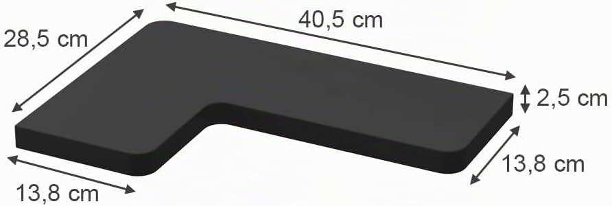 Vicco Eckregal Curva, Bücherregal, Schwarz, 40.5 x 2.5 cm 3er Set, Schwarz