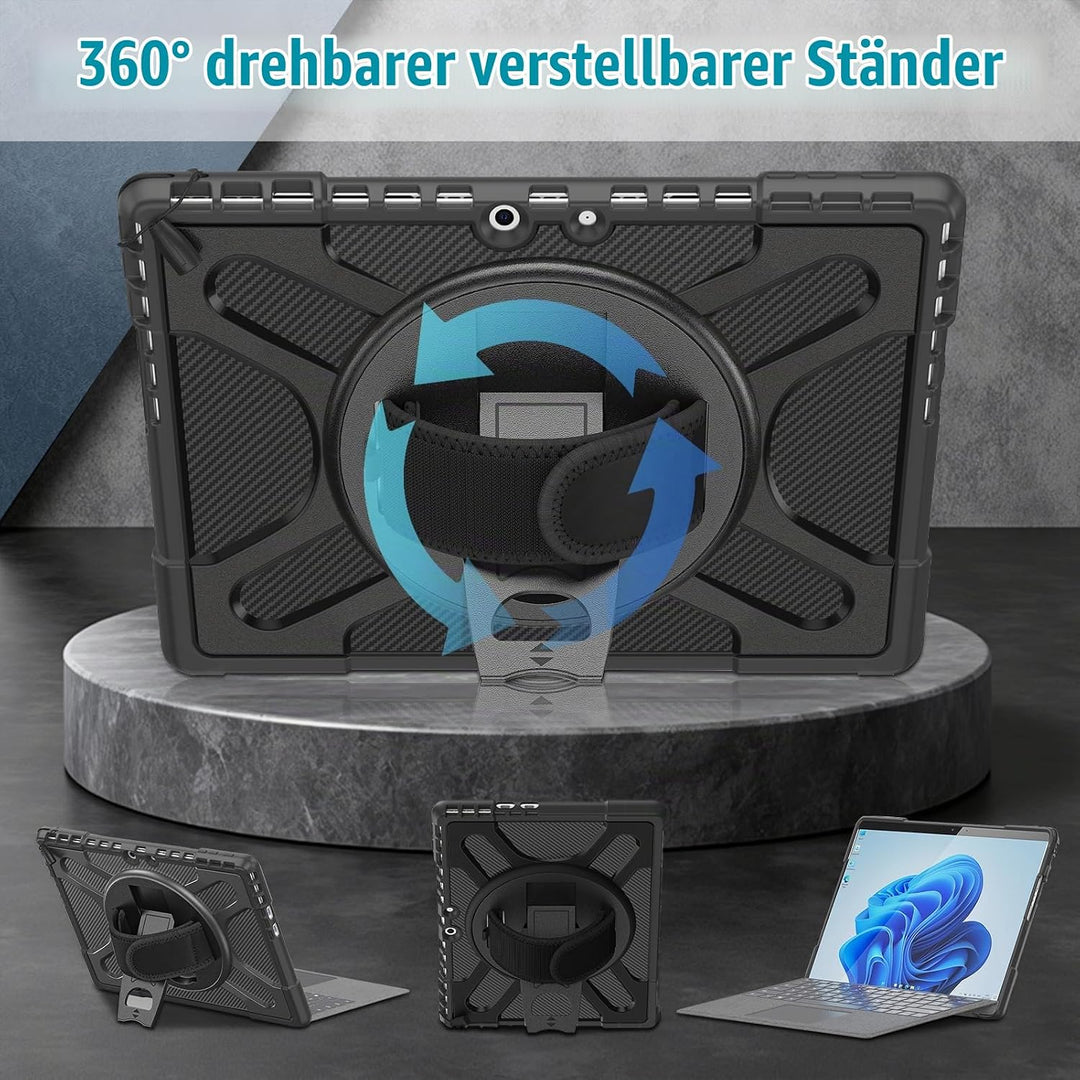 Fintie Hülle für Microsoft Surface Pro 11/10/ 9 (2024-2022) 13 Zoll, 360° Drehbare Ständer und Handg