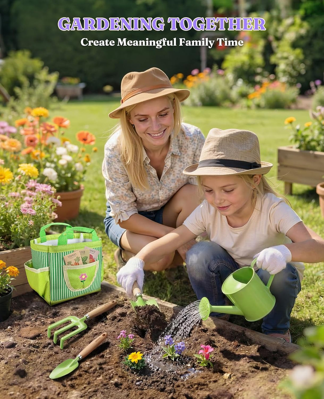 Ultimate Kinder-Gartenset, kindersicheres und Robustes Gartengeräte-Set für Spass im Freien, Freude